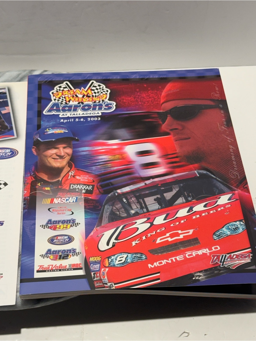 Talladega Aaron's dream weekend Apr 5 - 6- 2003 NASCAR Program , Poster, Sleeve